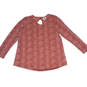 Aventura‎ Women's Floral Blouse V-Neck Red Size L sustainable lightweight boho